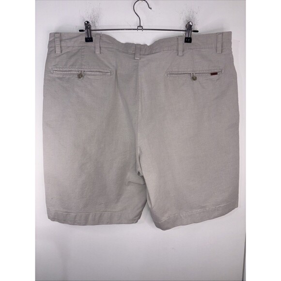 Chaps Shorts 42 1-Blue & 1-Tan Chino Khaki Comfort Waistband Stretch Flat Front - Picture 15 of 16